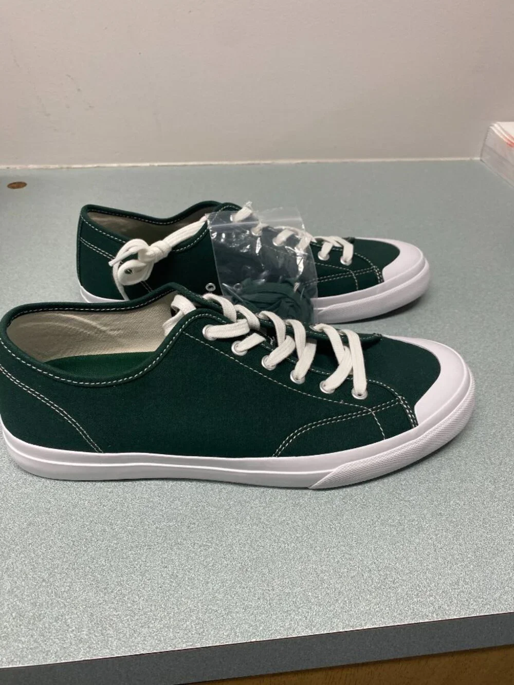 J.Crew Men's Vulcanized Cape Sneakers - Forest Green Canvas - Size 11.5